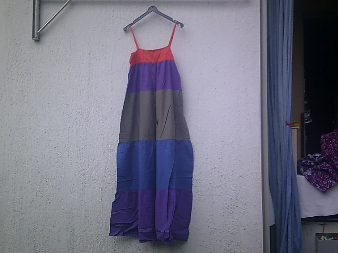 Long dress with flared bottom, 5 panels/multi-colored bands, 5 colors, size T.L tag – photo 14